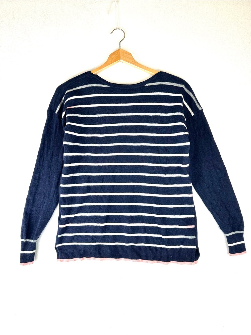 WoolOvers 2 Way Stripe Polka Dot Wool Cashmere Sweater